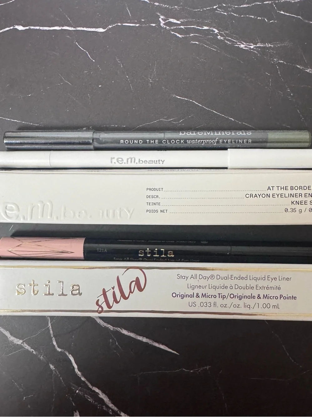 Assorted colors eyeliner set. Stila rem beauty and bare minerals